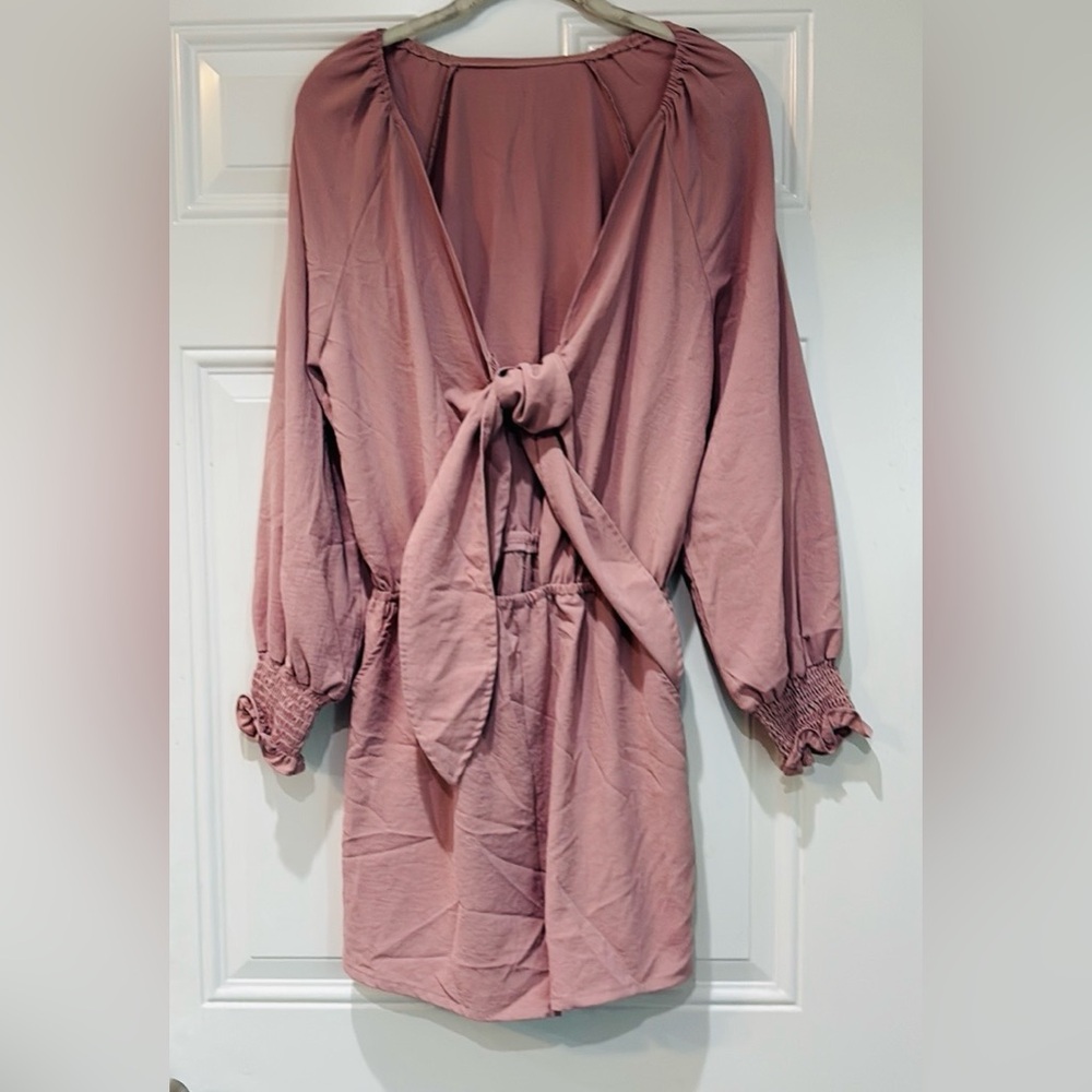 Romper Shorts open front Pink